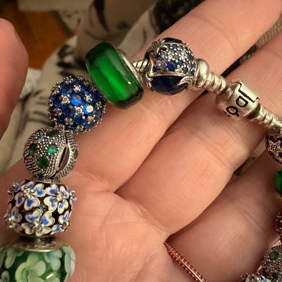 Pandora Green and Blue Beaded Bracelet - Picture 2 of 6
